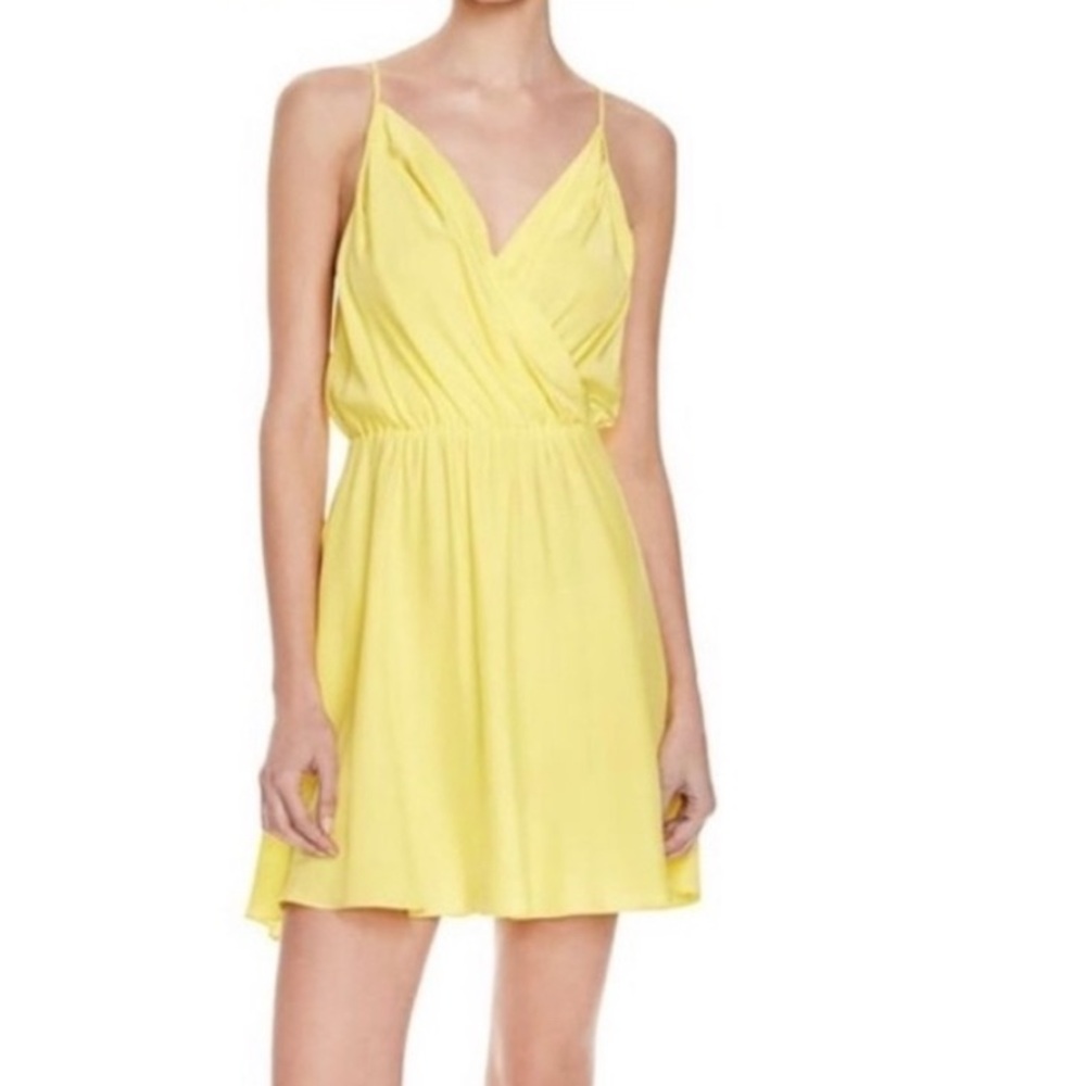 Amanda Uprichard Yellow Silk Mini Dress